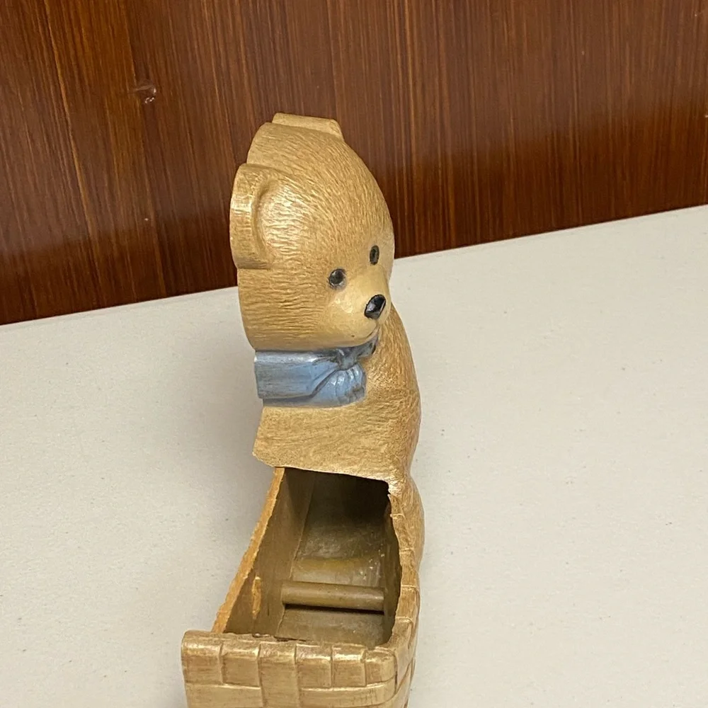 Vintage Homco Teddy Bear Wall Pocket Planter